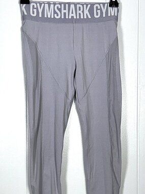 Gymshark Lavender-Gray Logo Mesh Panel Stretch Athletic Yoga Gym Leggings Pant S